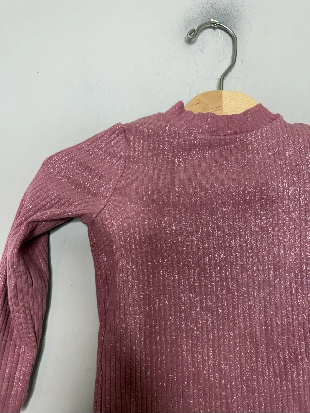 $7 ADD ON OshKosh Pink Long Sleeve tee 2 2T metallic ribbed‎ old navy baby gap